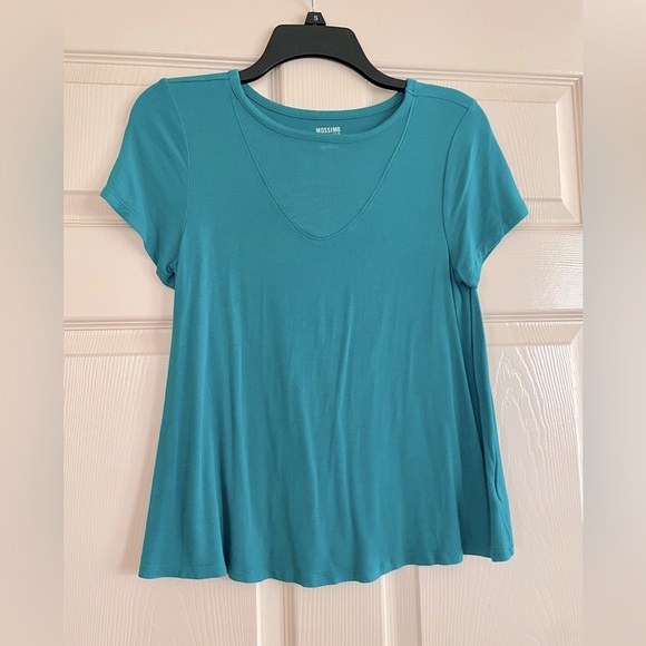 Mossimo Supply Co. Blue Cap Sleeve Relaxed T-Shirt - Picture 1 of 3